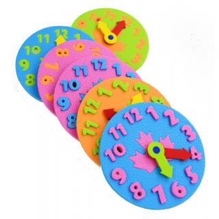 1 Piece Kids DIY Eva Clock Learning Education Toys Fun Jigsaw Puzzle G_1